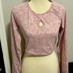 GymShark Fleur Texture Long Sleeve Crop Top